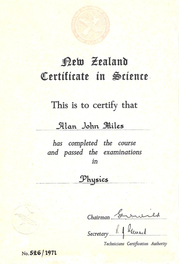 NZCS certificate